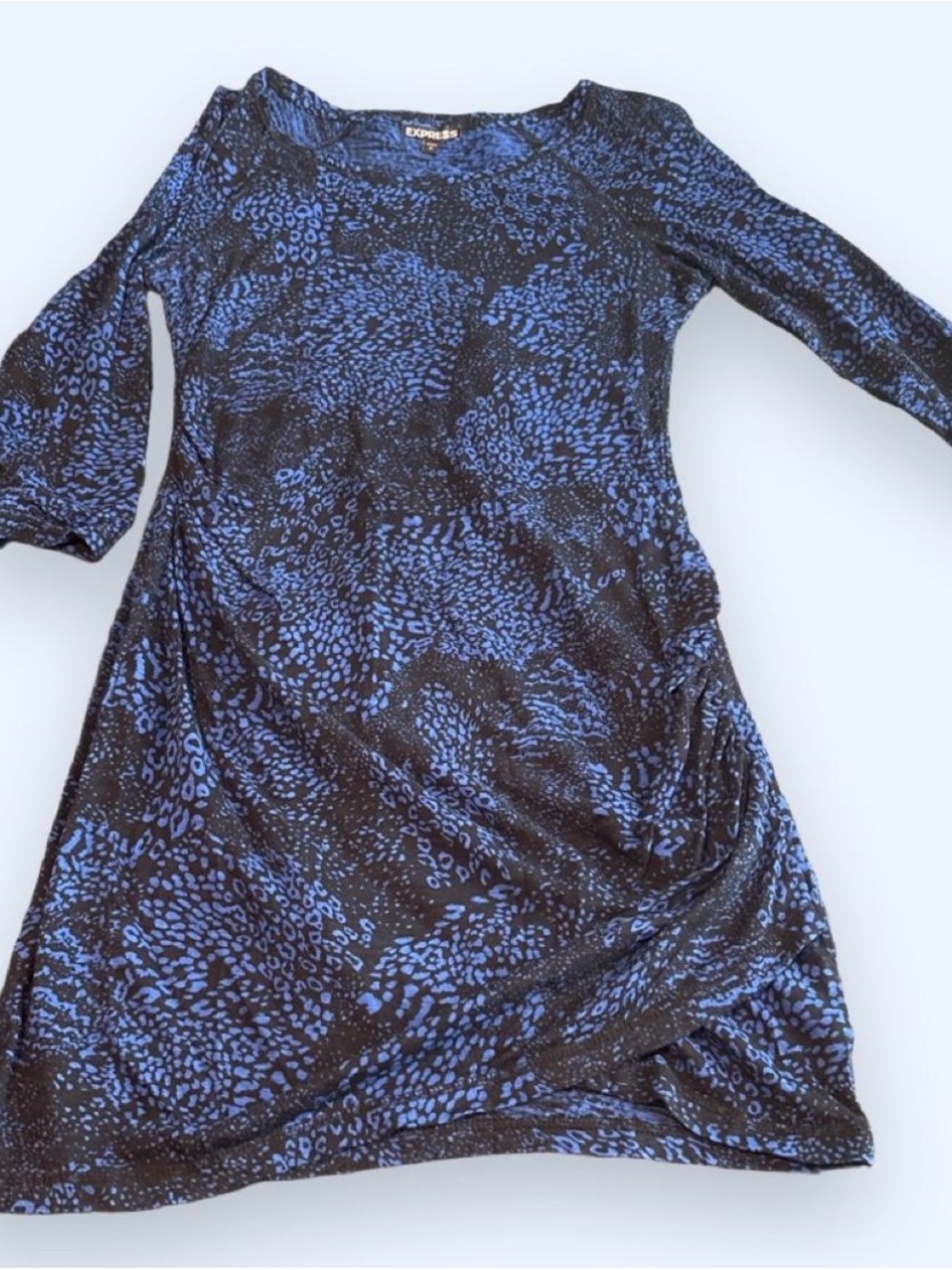 Express Blue and Black Printed Maxi Dress